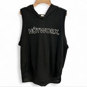 Hotworx Black Tank with Mesh Details and Hood, Women’s Size Large